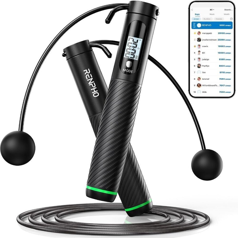 Cordless Jump Rope, Weighted Jump Rope with Counter